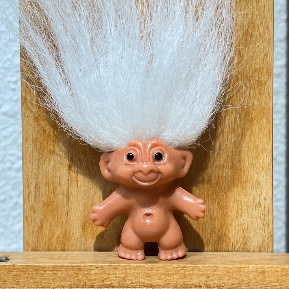 Vintage DAM THINGS Troll Doll Pencil Topper Hong Kong White Hair